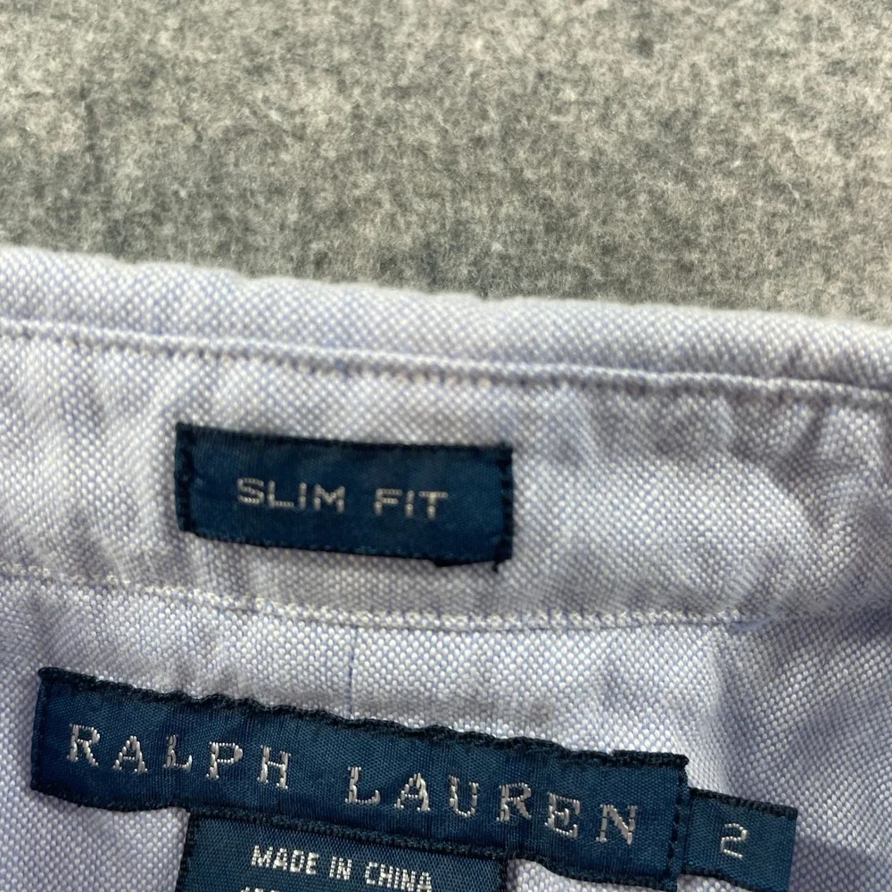 Polo Ralph Lauren Boys Button Down Shirt 2T Light Blue Long Sleeve Slim Fit